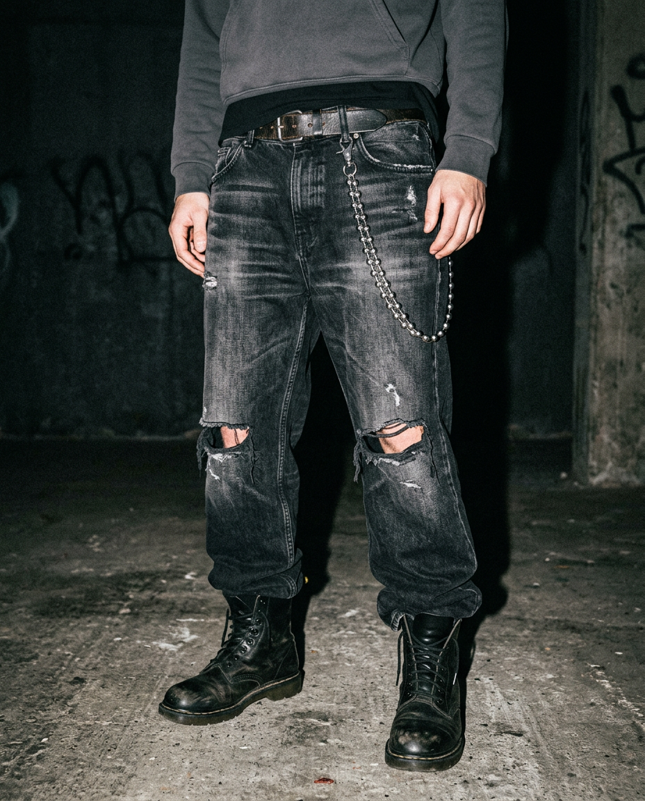 Shredded Baggy Jeans
